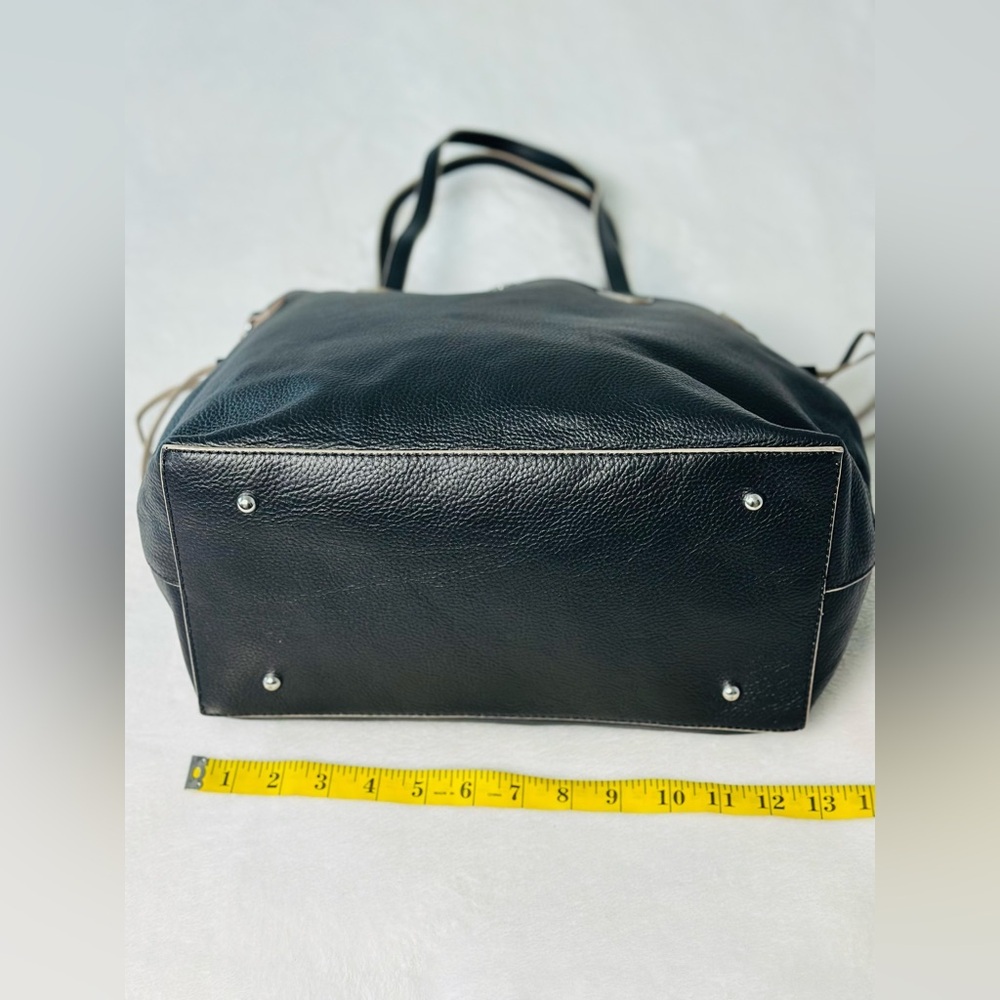 Lodis Black Leather Tote Bag - Picture 6 of 9